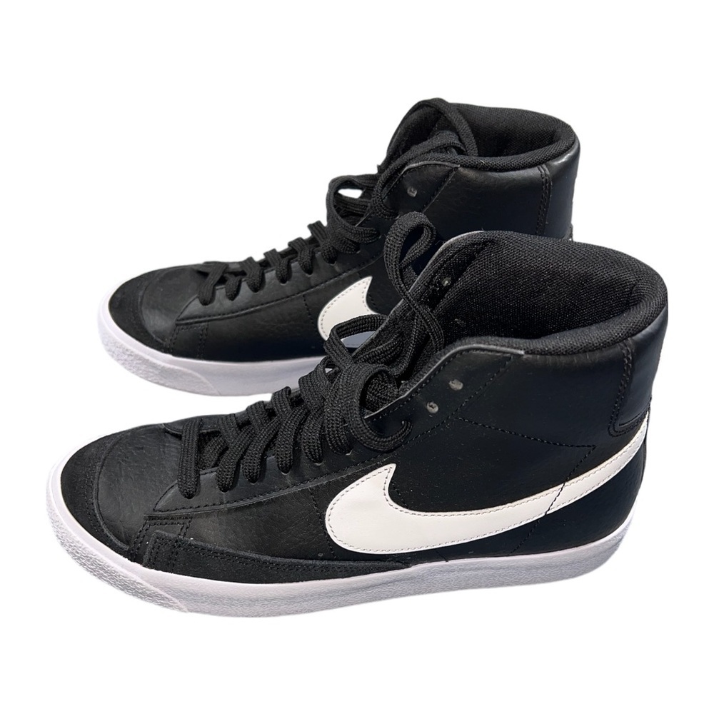 Nike Blazer Mid Black White High Top Sneakers Size 6.5 Excellent Condition - Picture 7 of 10